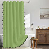 Velouré Scalloped Shower Curtain – Waterproof Luxury Bathroom Curtain | Elegant Wave Edge Design