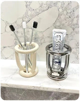 Fjordéa Ceramic Toothbrush Organiser – Minimalist Bathroom Holder | Scandinavian Countertop Storage