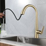 LustraGold Kitchen Faucet – Brushed Gold Sink Mixer | Hot and Cold Water Control | Modern Faucet with Ceramic Cartridge