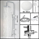 LuxeCascade Rain Shower Set – Thermostatic Bathroom Shower System | Overhead Rainfall & Handheld Spray
