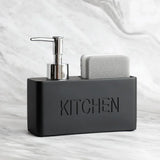CleanLuxe Kitchen Soap Station – 2-in-1 Soap Dispenser & Sponge Organiser | Modern Sink Countertop Storage