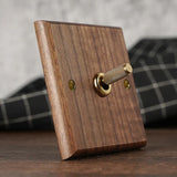 Maison Voltier Walnut Toggle Switch – Vintage Brass Wall Switch with USB Option | Luxury Retro Electrical Hardware