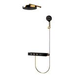 Aurelius ThermoSpa Shower System – Concealed Rainfall Thermostatic Shower Set | Luxury Gold Bathroom Upgrade