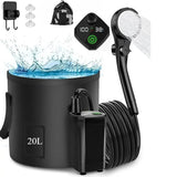 AquaRoam Rechargeable Camping Shower Kit – 6000mAh Electric Pump | 20L Foldable Water Bag | Portable Outdoor Washing System