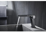 ShadowStream LuxeFall Basin Mixer – Gun Grey Waterfall Bathroom Faucet | Luxury Solid Brass Vanity Tap