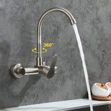 FlexiArc Wall Kitchen Mixer Tap – Stainless Steel 360° Swivel Faucet | Flexible Hot & Cold Sink Tap