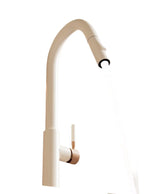 IvoryFlow Pull-Down Kitchen Mixer Tap – Cream Stainless Steel Faucet | 360° Swivel Hot & Cold Sink Sprayer