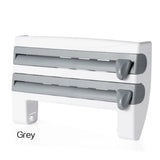 Velmora MultiFix 4-in-1 Wall-Mounted Kitchen Roll Holder – Self-Adhesive Organiser with Foil Cutter, Bottle Rack & Tissue Dispenser | Space-Saving Kitchen Storage System