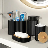 Obsidienne Matte Black Bathroom Set – Modern Vanity Accessories Collection | Luxury Minimalist Bathroom Décor