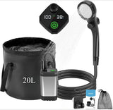 AquaRoam Rechargeable Camping Shower Kit – 6000mAh Electric Pump | 20L Foldable Water Bag | Portable Outdoor Washing System