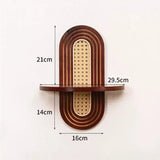 Solara Woven Rattan Wall Shelf – Handmade Boho Storage Display | Natural Wooden Wall Décor