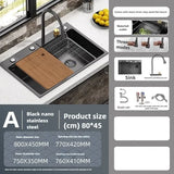 TitanFlow Stainless Steel Kitchen Sink Set – Heavy-Duty Single Bowl Sink | Modern Utility Basin with Faucet & Soap Dispenser