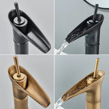 Beaumont Cascade Basin Mixer Tap – Antique Brass Waterfall Faucet | Vintage Single Lever Bathroom Tap