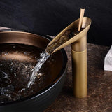 Veloura Cascade Heritage Basin Tap – Antique Waterfall Bathroom Mixer | Elegant Spa-Inspired Vanity Design
