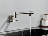 AurumFlex Wall Kitchen Tap – Brushed Gold Swivel Faucet | Premium Space-Saving Cold Water Mixer