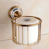 HeritageLuxe Antique Brass Bathroom Hardware Set – Vintage Brass & Ceramic Wall-Mounted Bathroom Accessories Collection