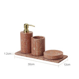 Aurello Red Travertine Bathroom Accessories Collection – Natural Stone Spa Luxury | Vintage Bathroom Décor