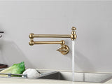 AurumFlex Wall Kitchen Tap – Brushed Gold Swivel Faucet | Premium Space-Saving Cold Water Mixer