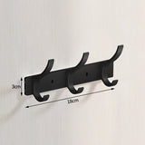 Novalith Luxe BlackHook Aluminium Wall Hook Rail – Multi-Hook Coat & Towel Organiser in Matte Black | Heavy-Duty Wall-Mounted Storage for Bathroom, Kitchen & Hallway