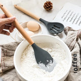 CulinaryCraft Silicone Utensil Collection – 12-Piece Kitchen Tool Set with Wooden Handles | Heat-Resistant Cookware Essentials
