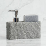 Velora Stone Soap Station – 2-in-1 Soap Dispenser & Sponge Holder for Kitchen & Bathroom Sinks