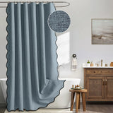 Velouré Scalloped Shower Curtain – Waterproof Luxury Bathroom Curtain | Elegant Wave Edge Design