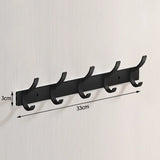 Novalith Luxe BlackHook Aluminium Wall Hook Rail – Multi-Hook Coat & Towel Organiser in Matte Black | Heavy-Duty Wall-Mounted Storage for Bathroom, Kitchen & Hallway
