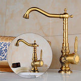 AurelioForge Vintage Etch Mixer – Engraved Antique Brass Faucet | Luxury Bathroom & Kitchen Sink Tap