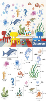 OceanDream Kids Wall Decals – Underwater Animal Stickers for Bedrooms & Playrooms | Removable Marine Theme Décor