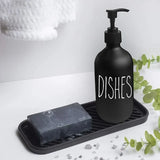 Veloura Matte Black Soap Dispenser Set – 500ml Refillable Pump Bottles for Kitchen & Bathroom | Modern Minimalist Countertop Storage