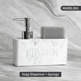 CleanLuxe Kitchen Soap Station – 2-in-1 Soap Dispenser & Sponge Organiser | Modern Sink Countertop Storage