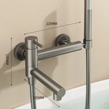 HydroLuxe Bath Mixer Set – Wall-Mounted Bathtub Faucet with Hand Shower | Stainless Steel Hot & Cold Tap System