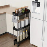 GlideNest Slim Rolling Storage Cart – Ultra-Narrow 4-Tier Organiser for Bathroom, Kitchen & Utility Spaces