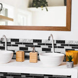 MarbleVogue Peel & Stick Tiles – Black & White Marble Wall Decals | Waterproof PVC Home Upgrade Stickers
