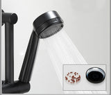 NoirFlow Wall-Mounted Mixer Tap – Matte Black Brass Faucet | 360° Swivel with Side Spray Attachment