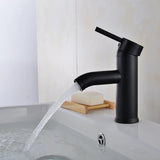 Obsidian Flow Basin Mixer – Matte Black Stainless Steel Bathroom Faucet | Modern Single Lever Sink Tap