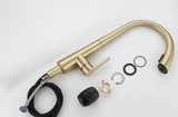 LustraGold Kitchen Faucet – Brushed Gold Sink Mixer | Hot and Cold Water Control | Modern Faucet with Ceramic Cartridge