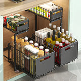 FlexCore Under-Sink Storage System – 2-Tier Pull-Out Cabinet Organiser | Adjustable Carbon Steel Sliding Rack