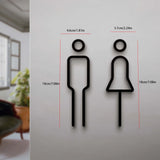 Restroom Duo Ladies & Gents Door Sign – Creative 2D Acrylic Toilet Signage | Frameless Washroom Door Plaque | Modern Entrance Décor