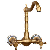 Montclair Heritage Wall Mixer Tap – Antique Brass Kitchen & Bathroom Faucet | 360° Swivel Spout