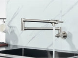 AurumFlex Wall Kitchen Tap – Brushed Gold Swivel Faucet | Premium Space-Saving Cold Water Mixer