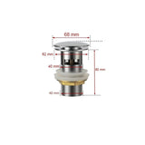 Vellora Brass Click-Clack Basin Waste – Solid Brass Pop-Up Sink Drain | Universal Bathroom Plug with Overflow Option