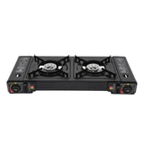 CampChef Duo 2-Burner Camping Stove – 2.5kW Butane/LPG Gas Cooker | Piezo Ignition | Griddle Tray & Carry Case