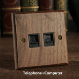 Maison Voltier Walnut Toggle Switch – Vintage Brass Wall Switch with USB Option | Luxury Retro Electrical Hardware