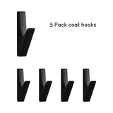 Eloria Sarihosy Luxury Matte Zinc Alloy Wall Hooks – Modern Black & Gold Coat, Towel & Accessory Hangers (1 or 5 Piece Set) | Premium Wall-Mounted Storage Solution