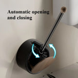 Nordelle Wall-Mounted Toilet Brush Set – Drill-Free Bathroom Cleaning Brush | Wood-Effect Modern WC Accessory