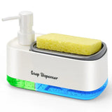PureFlow Kitchen Soap Station – 3-in-1 Sink Organiser | Hand Soap, Dish Soap & Sponge Storage