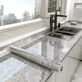 MarbraGuard Self-Adhesive Marble Film – Waterproof Peel & Stick Vinyl for Kitchen, Bathroom & Furniture Upgrades