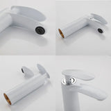PureCascade Basin Mixer Tap – White Waterfall Bathroom Faucet | Luxury Single Lever Sink Mixer