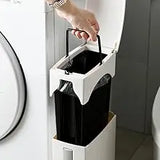 Nuvessa Slim Bathroom Bin – Ultra-Narrow Waste Basket with Lid | Modern Space-Saving Rubbish Bin